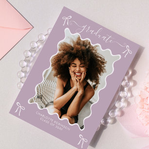 Lavender Bow Graduation Party Invitation