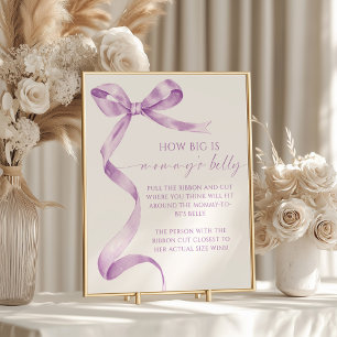 Lavender Bow How Big is Mummy's Belly Shower Game Poster
