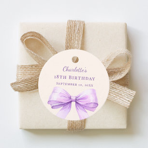 Lavender bow ivory DIY write by hand birthday Favour Tags