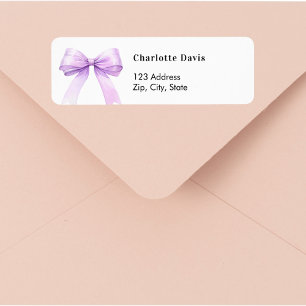 Lavender bow return address label