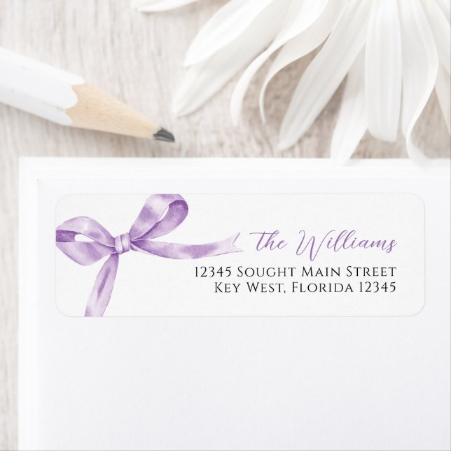 Lavender Bow Return Address Labels (Insitu)