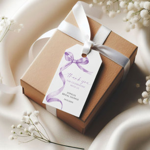 Lavender Bow Shower Favour Gift Tag
