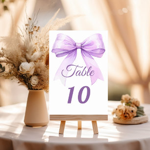 Lavender bow table number