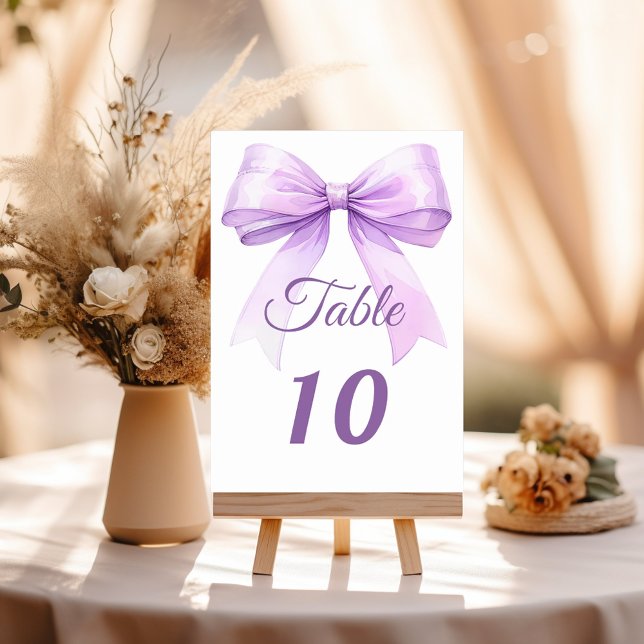 Lavender bow table number (Creator Uploaded)