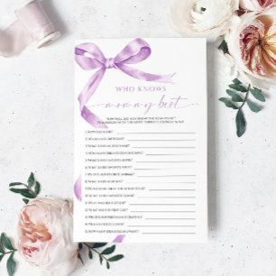 Lavender Bow Who Knows Mummy Best Game