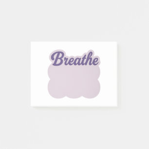 Lavender “Breathe” Cloud Sticky Note
