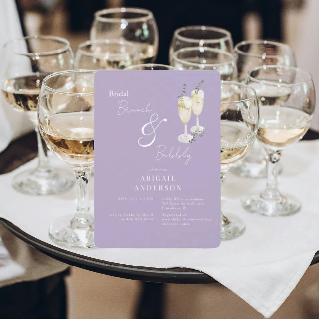 Lavender Bridal Brunch & Bubbly Shower  Invitation (Creator Uploaded)