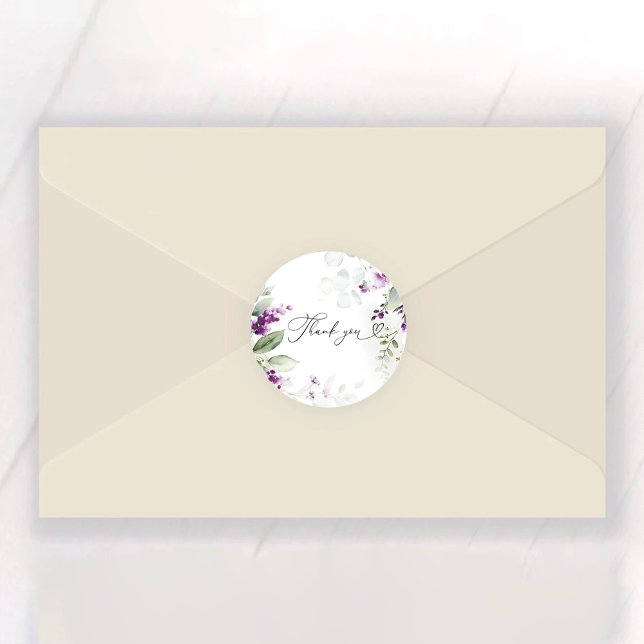 Lavender Bridal Shower Classic Round Sticker (Creator Uploaded)