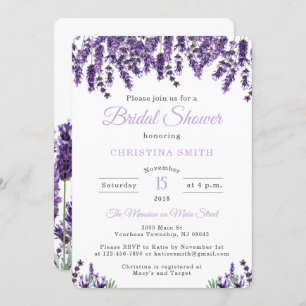 Lavender Bridal Shower Invitations