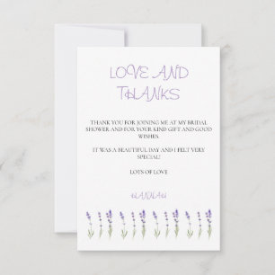 Lavender Bridal Shower Thank You Card