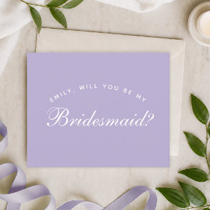 Lavender Bridesmaid Proposal Simple Script Budget