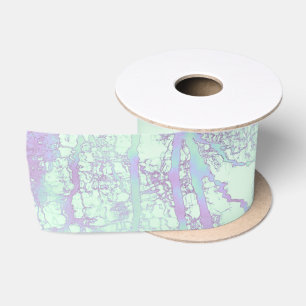 Lavender Broadleaf Mist Satin Ribbon
