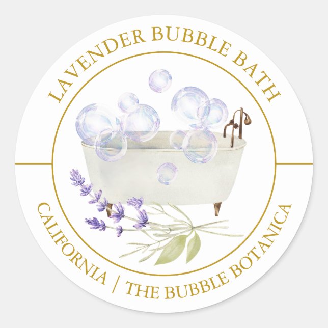 Lavender Bubble Bath label (Front)