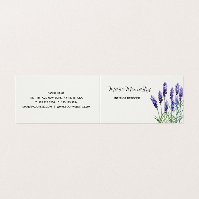 Lavender Business Card (Outside Unfolded)