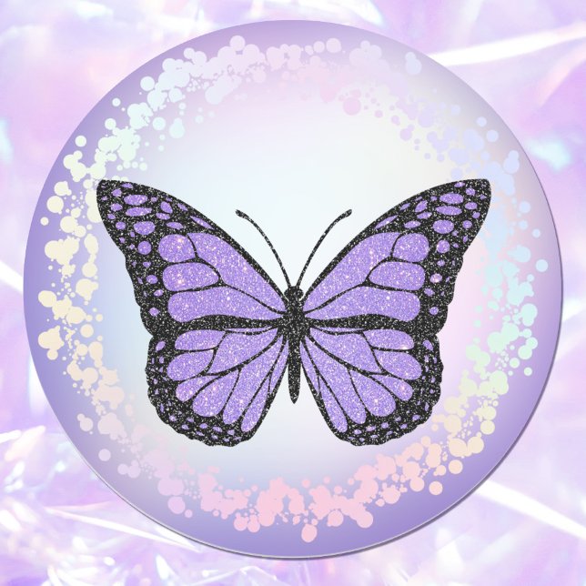 lavender butterfly logo classic round sticker (Creator Uploaded)