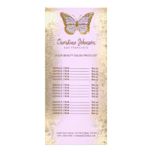 lavender butterfly on faux gold foil rack card
