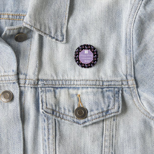 Lavender Butterfly & Pink Floral Seamless Pattern 3 Cm Round Badge