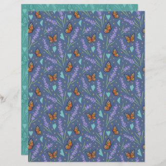 Lavender Butterfly Scrapbook Paper