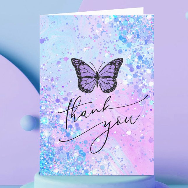 lavender butterfly thank you card (Creator Uploaded)
