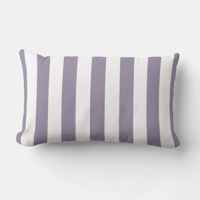 Lavender Cabana Stripes Lumbar Cushion (Front)