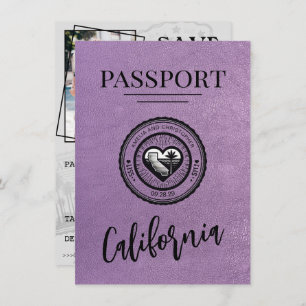 Lavender California Passport Save The Date