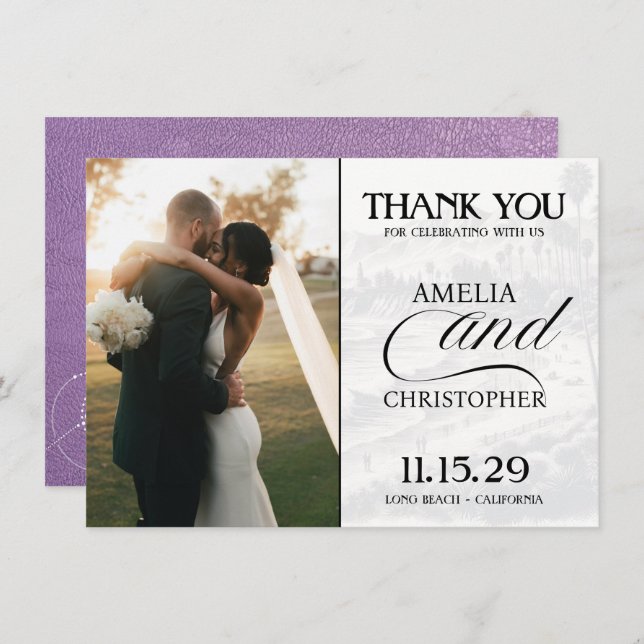 Lavender California Passport Thank You Card (Front/Back)