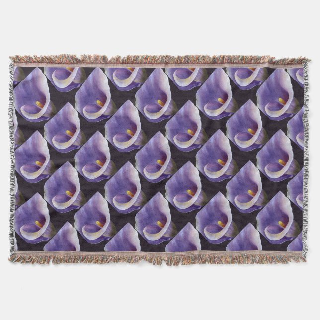 Lavender Calla Lily Throw Blanket (Front)