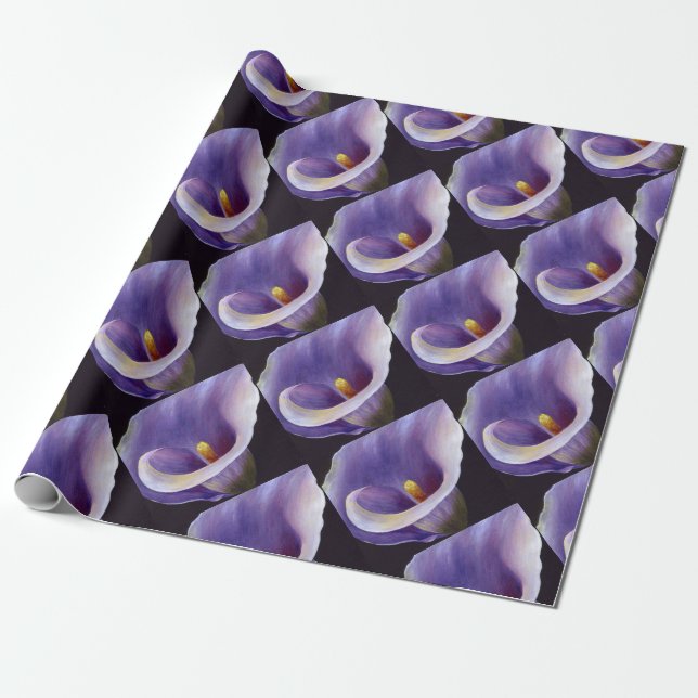 Lavender Calla Lily Wrapping Paper (Unrolled)