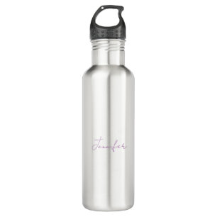 Lavender Calligraphy Elegant Plain Simple Name 710 Ml Water Bottle