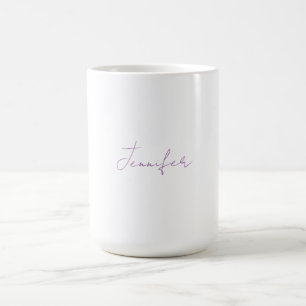 Lavender Calligraphy Elegant Plain Simple Name Coffee Mug