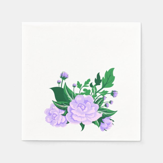 Lavender Camellias Napkin (Front)