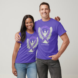 Lavender Cancer Awareness Ribbon Angel Art Shirt