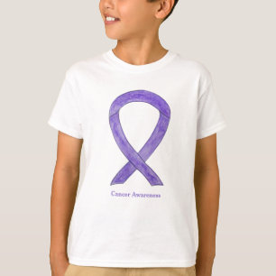 Lavender Cancer Awareness Ribbon Art Custom TShirt