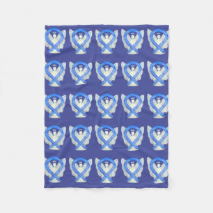 Lavender Cancer Awareness Ribbon Fleece Blankets