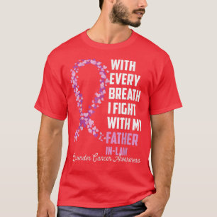 Lavender Cancer Purple Ribbon I Fight With My Fath T-Shirt