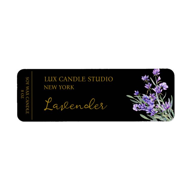 Lavender Candle Label Return Address Label (Front)
