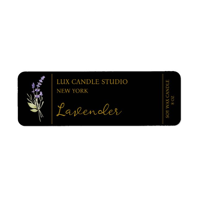 Lavender Candle Label Return Address Label (Front)