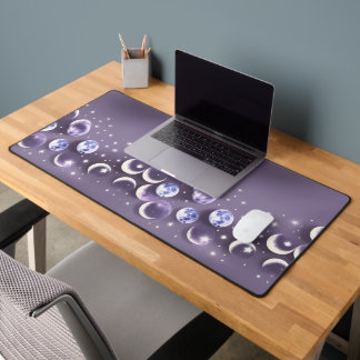 Lavender Celestial Moon Dreamy Glow Desk Mat
