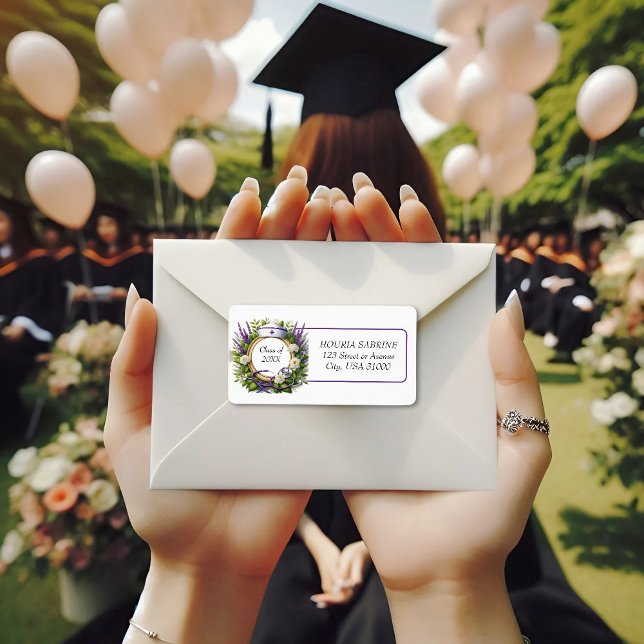 Lavender & Chamomile Nurse Graduation Address Label (Creator Uploaded)