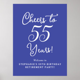 Lavender Cheers to 55 Years Retirement Party Sign