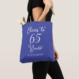 Lavender Cheers to 65 Years 65th Birthday Party Tote Bag