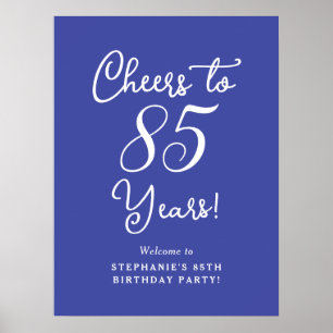 Lavender Cheers to 85 Years 85th Birthday Party Poster