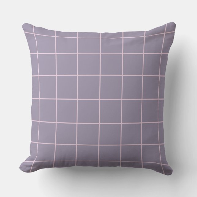 Lavender Chequered Pattern Pillow 20x20 (Front)