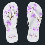 Lavender Cherry Blossoms Monogrammed Thongs<br><div class="desc">Beautiful and sweet cherry blossoms or sakura flowers design perfect for spring,  summer,  as well as for bride,  bridesmaids,  mother of the bride,  mother of the groom,  maid of honour,  flower girl gifts,  and more!</div>