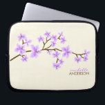 Lavender Cherry Blossoms Tree Laptop Sleeve<br><div class="desc">Personalised laptop sleeve features a beautiful vector illustration of a cherry blossoms or sakura tree. Customise with your name,  monogram,  initials or text of your choice. 
 Mujka</div>