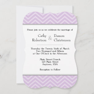 Lavender Chevron Wedding Invitations