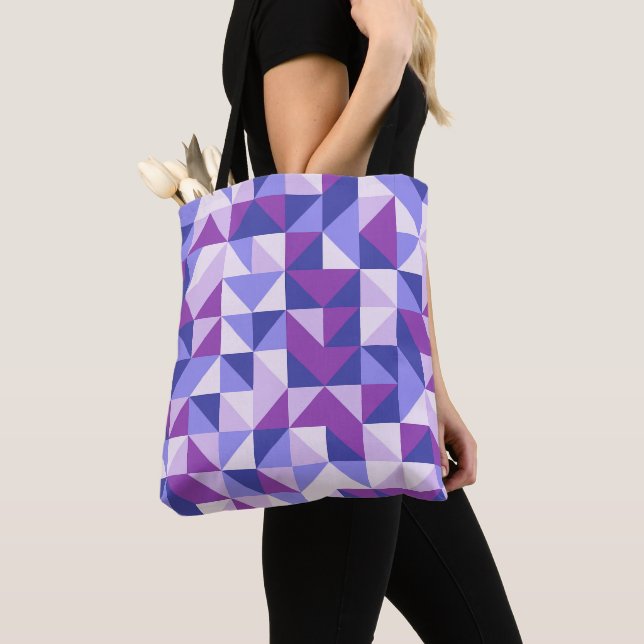 Lavender Chevrons Shuffle Tote Bag (Close Up)