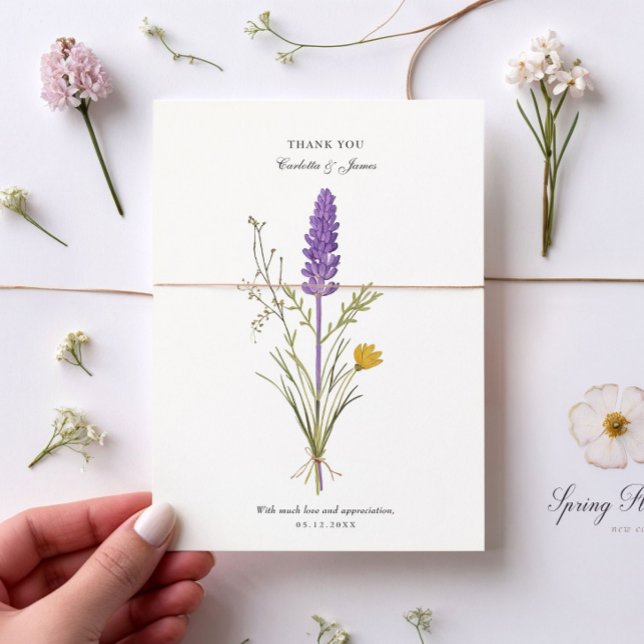 Lavender Chic Wedding Thank You Card (Creator Uploaded)
