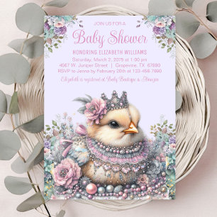 Lavender Chick Baby Shower Invitation