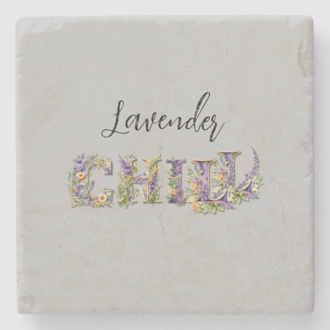Lavender Chill Stone Coaster (Front)